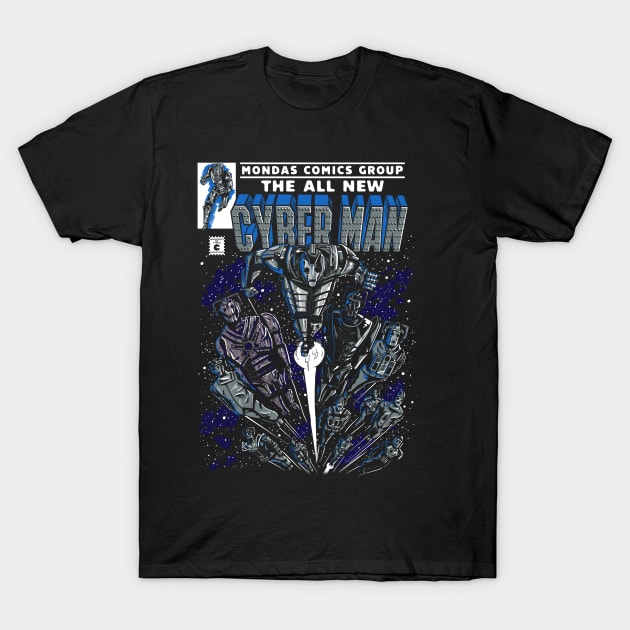 Cyber Man Comic Cover T-Shirt by APSketches